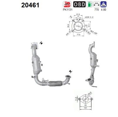 Ford Focus III / C-Max II / Mondeo V 10/12- (1.0 EcoBoost) katalysator 1836668