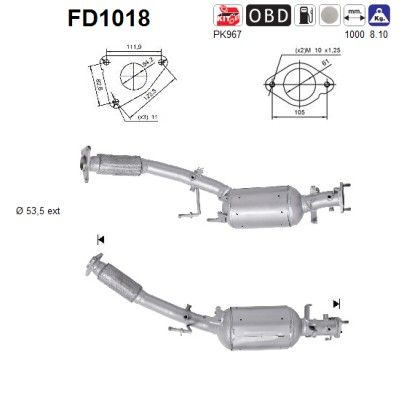 Qashqai / Koleos (2.0DCi) 01/08- roetfilter cordieriet 20010JD71A