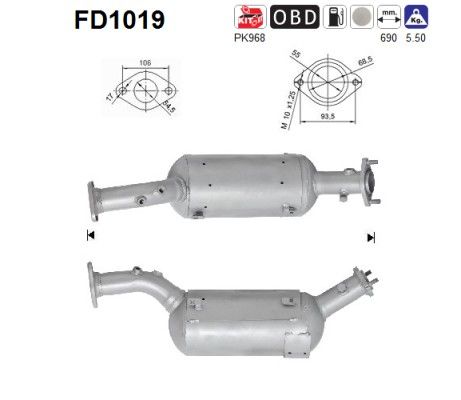 Grand Vitara II (1.9DDiS) 03/06- roetfilter cordieriet 1419067J00H02