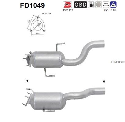 Cayenne (3.0TDi) 02/09-02/10 roetfilter cordieriet (e4) 955113023GX