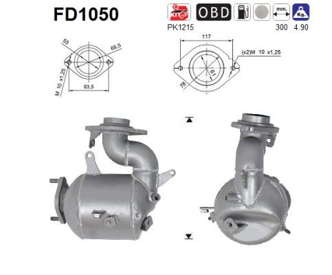 Roetfilter toyota auris 1.4td d4d 2505233040