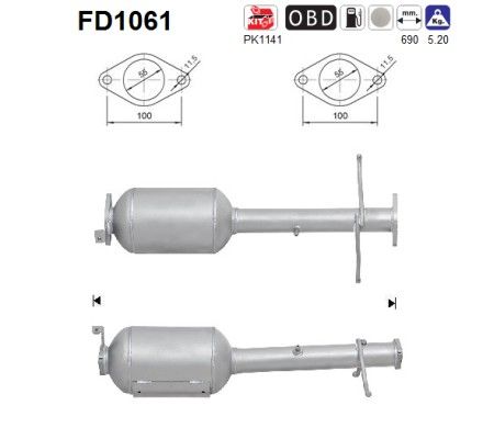 Tourneo / Transit (1.8TDCi/1.8TDDi/1.8Di) 06/02- roetfilter cordieriet 1526541