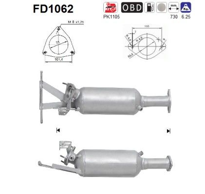 XC70 / XC90 (2.4 D5) roetfilter cordieriet 36050566