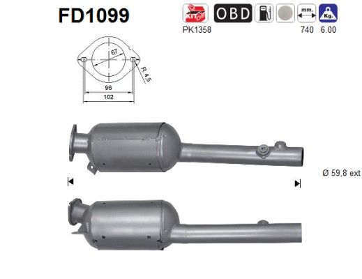 Roetfilter renault laguna 2.0td dci 200100056R