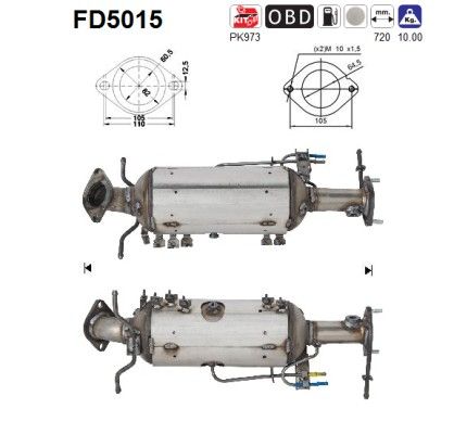Mazda 5 (2.0CD) 02/05- roetfilter cordieriet RFY12055XB
