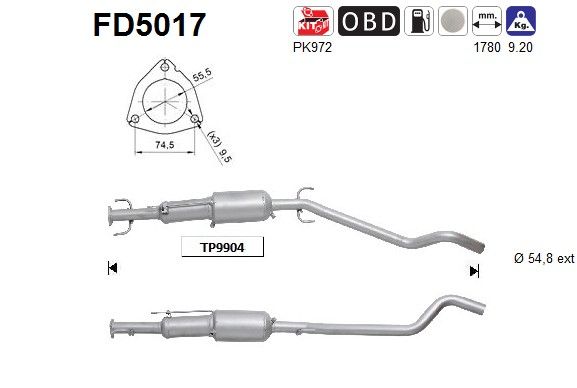 Kat/roetfilter ruildeel 855522