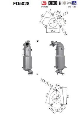 Roetfilter honda accord 2.2td dtec 18190RL0G00