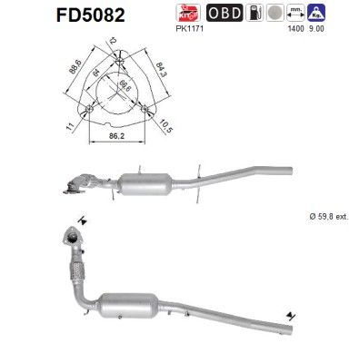Tourneo / Transit (2.2TDCi) 01/14- roetfilter cordieriet (e5) 1865008
