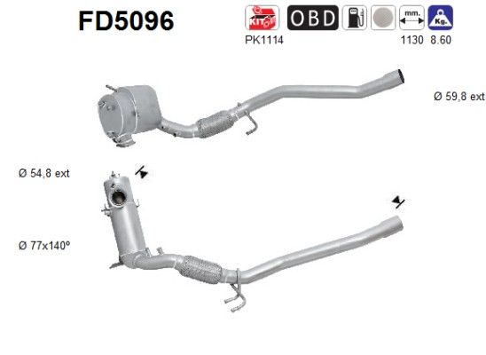 A3 / Altea XL / Octavia II / Golf VI (2.0TDi) 10/06- roetfilter cordieriet 1K0254707QX
