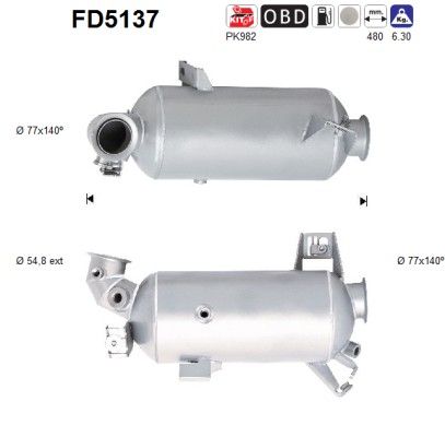 Transporter V / VI (2.0TDi) 09/09- roetfilter cordieriet 7E0254700DX