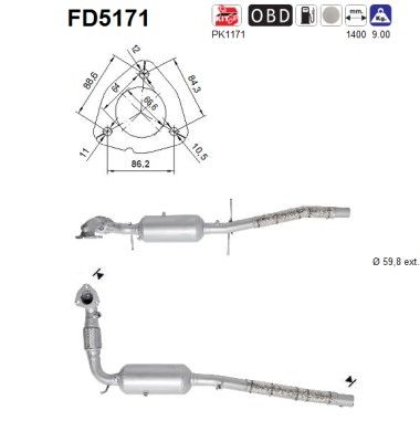 Roetfilter ford transit 2.2td tdci 1810407