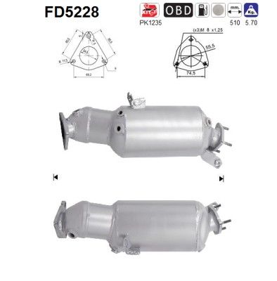 A6 (2.0TDi) automaat 07/04- Roetfilter Cordieriet 4F0254750C