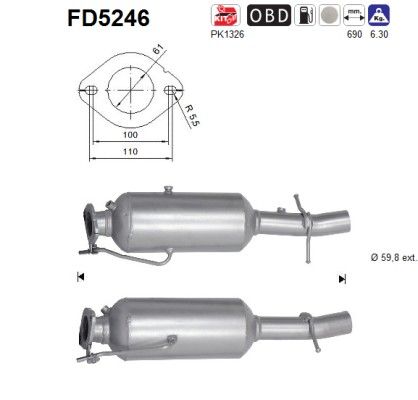 Roetfilter ford transit 2.2td tdci rwd 1840311